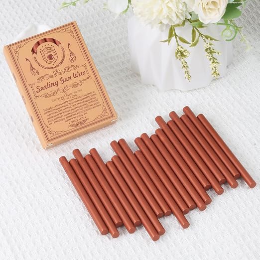 Red Gold Sealing Wax Sticks, WASOHLING 20Pcs Glue Gun Wax Seal Sticks - Image 2