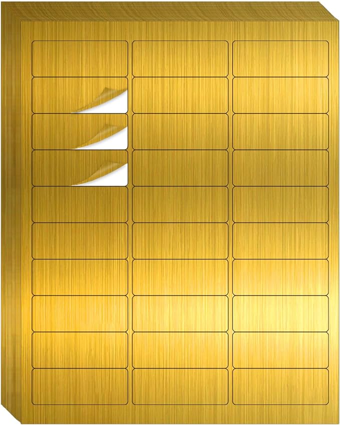 1" x 2-5/8" Address Labels- Gold Shipping Labels Stickers/Mailing Labe Stickers by STARLIBOO