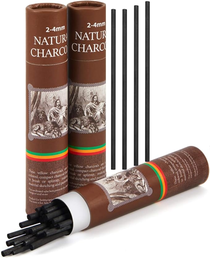 Gueevin 50 Pcs Willow Charcoal Sticks, Willow Charcoal, and Fine Art Christmas by Gueevin
