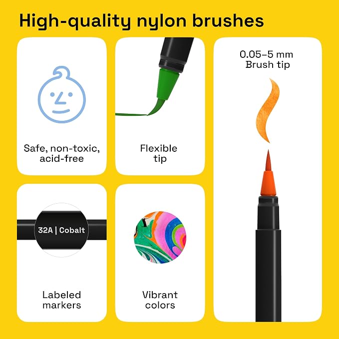 ARTISTRO 100 Watercolor Markers Teacher Appreciation Gifts – Brush Pens - Image 3