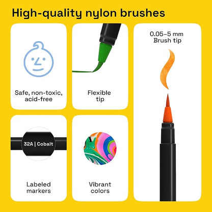 ARTISTRO 100 Watercolor Markers Teacher Appreciation Gifts – Brush Pens - Image 3
