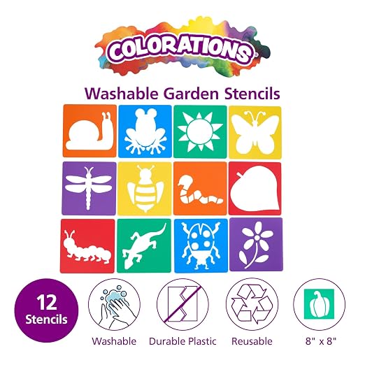 Colorations Garden Stencils, 12 Garden Designs, Made from Washable Plastic - Image 2