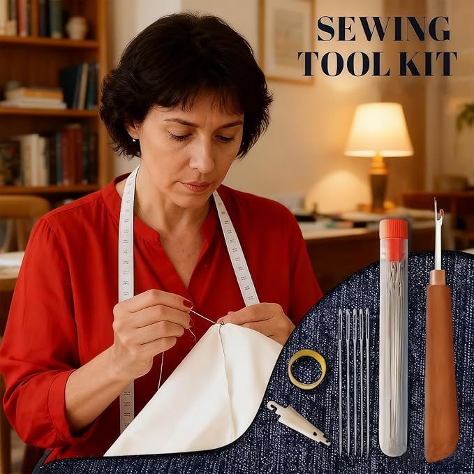 Big Eye Steel Sewing Needles Kit, 37-Piece Stainless Steel Hand Sewing Set - Image 2