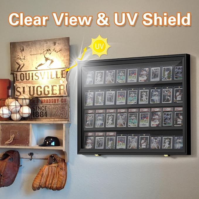 2 Pack Baseball Card Display Case, 36 Graded Card Display Frame Lockable - Image 2