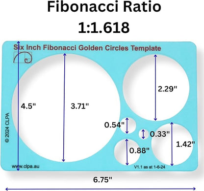 Circle Stencil Template for Drawing and Drafting: A Fibonacci-Inspired Circle - Image 3