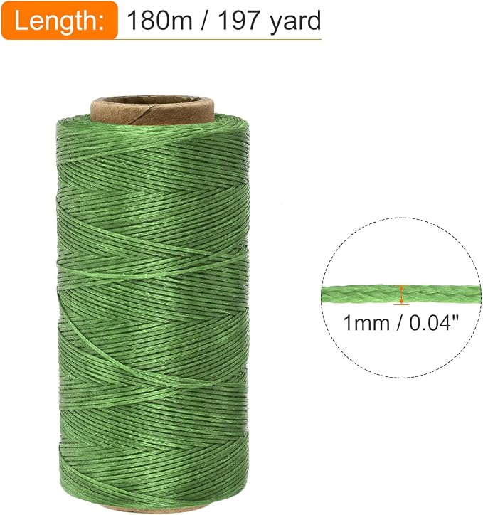 MECCANIXITY Waxed Thread, 197 Yard 1mm 210D Flat Wax Thread Polyester Waxed - Image 2
