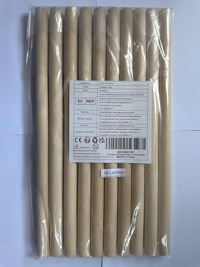 Wood Dowels Wooden Dowel Rods for Crafts, Unfinished Hardwood Sticks for Arts - Image 8