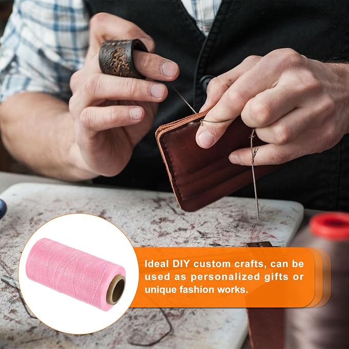 MECCANIXITY Waxed Thread, 284 Yard 0.8mm 150D Flat Wax Thread Polyester Waxed - Image 6