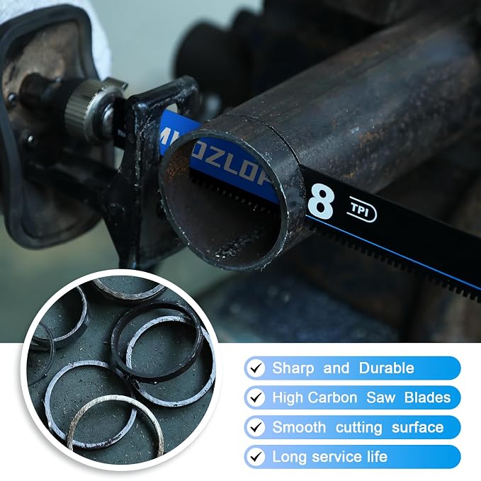 3 Pack 6 inch Reciprocating Saw Blades Set，8 TPI High Carbon Saw Blades - Image 5