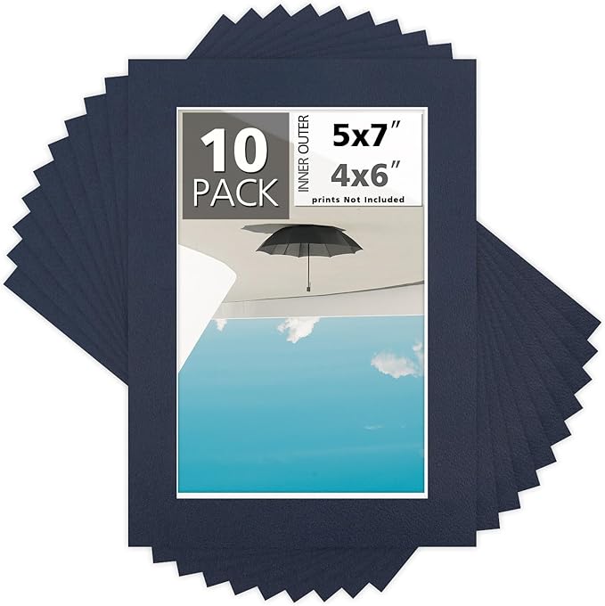 Mat Board Center, 5x7 for 4x6 Dignity Blue Color Mats by MatBoardCenter