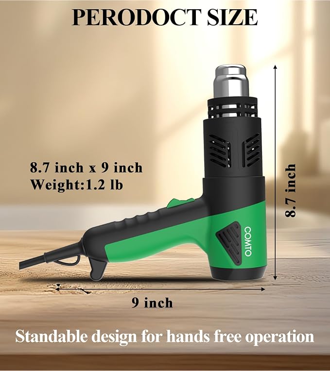 1800W Heat Gun with LCD Digital Display, Variable Temperature Control - Image 7