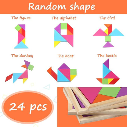 Syhood 24 Pieces Tangrams Puzzles - Image 4