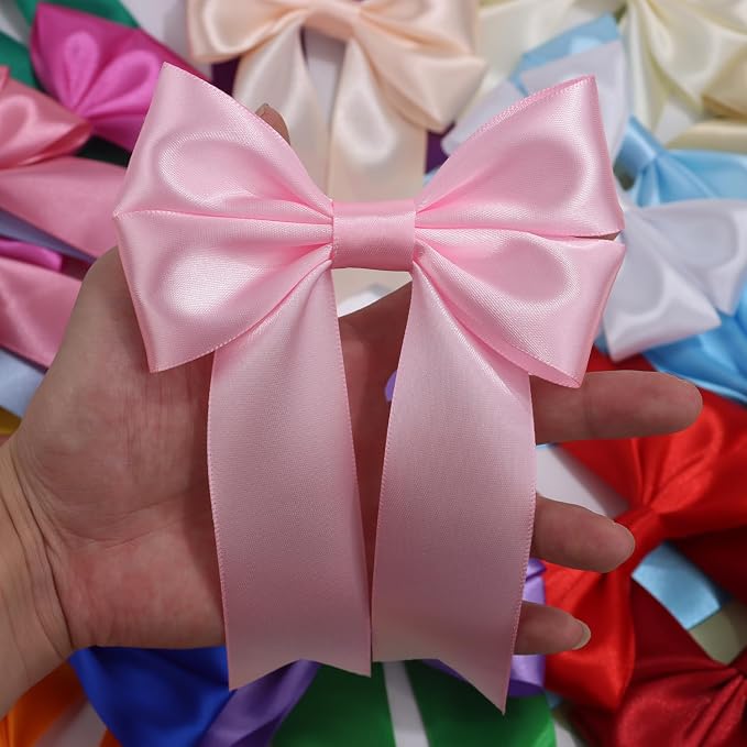 Pink Solid Satin Ribbon 1-1/2 Inch 25 Yards Solid Polyester Fabric Ribbon - Image 7