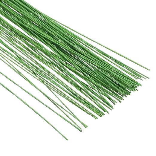PATIKIL 26 Gauge 16" Floral Stem Wire, Light Green - Image 4