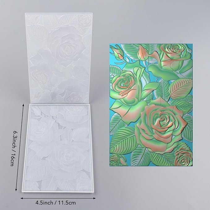 BAOFALI 3D Plastic Embossing Folders Rose - Image 2