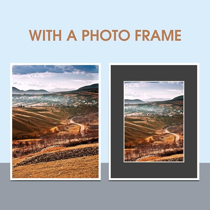 HOTUO 10 Pack Acid Free Black Picture Frame Mats, Pre-Cut 8x10 Picture Mats - Image 5