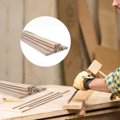 24pcs Wooden Dowel Rods, 1/4 X 12 Inch Long Walnut Dowel Rod Wooden Sticks - Image 2