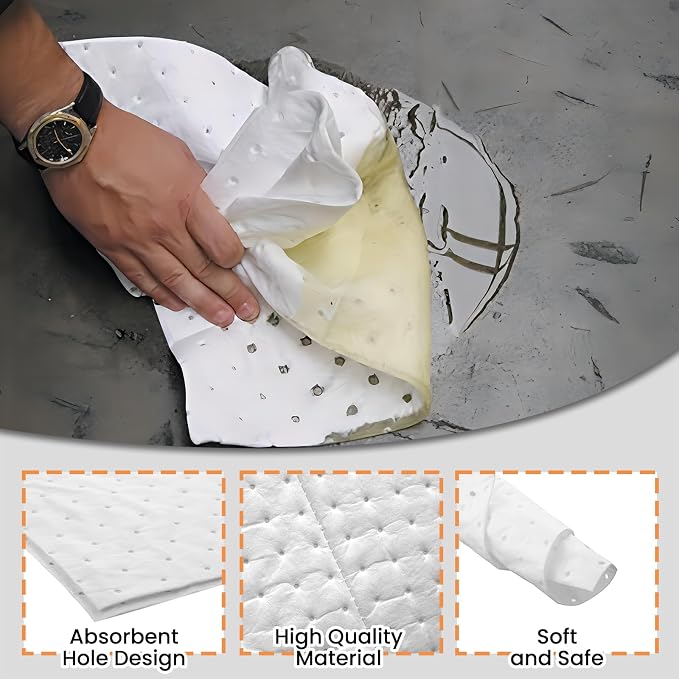 Smaafit Oil-Only Absorbent Pads 17.5" x 13.5" Heavyweight Oil Absorbing Mats - Image 5