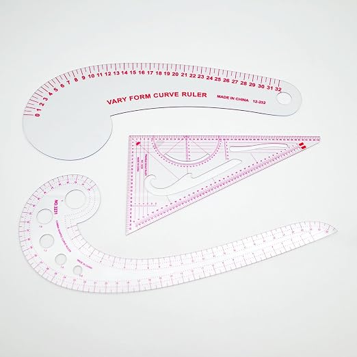 Fashion Clear Metric Sewing Ruler Set, French Curve Pattern Rulers - Image 4