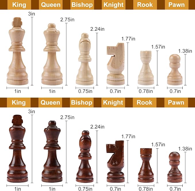 Gothink Magnetic Wooden Chess Board Set - Image 6