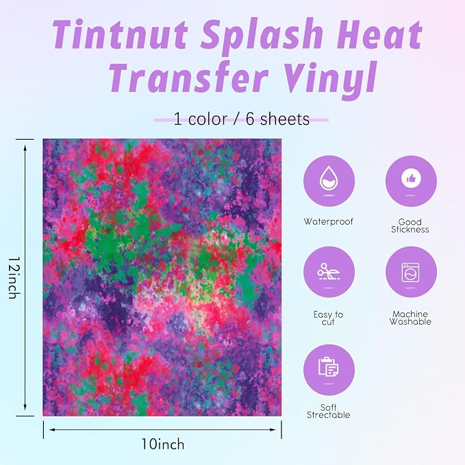 Tintnut Purple Splash Heat Transfer Vinyl - Image 2