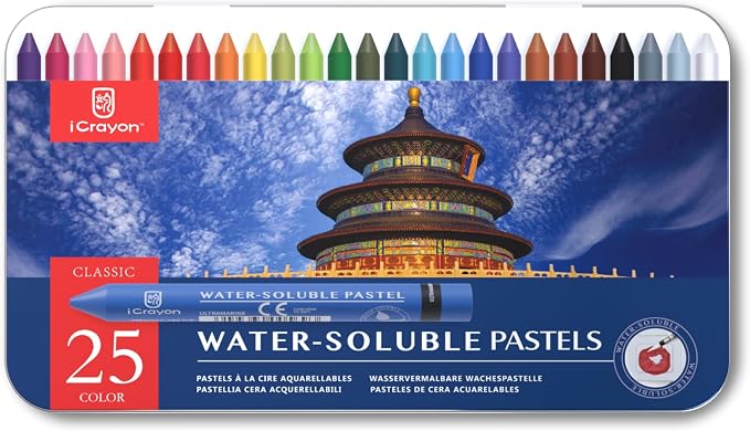 25 Colors Water Soluble Pastels, Watercolor Pastels Set by ColorYourWorldwithiCrayon