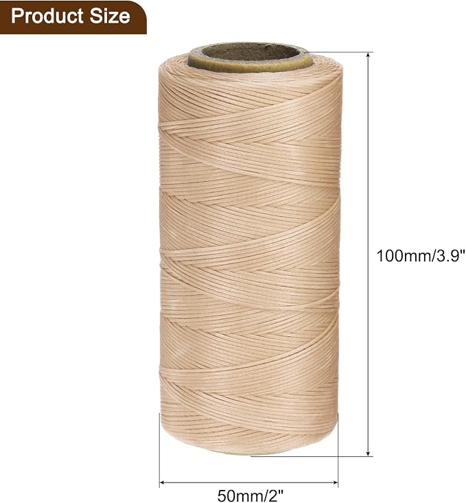 uxcell 150D 0.8mm Flat Waxed Thread 284 Yards Polyester Leather Sewing Waxed - Image 2