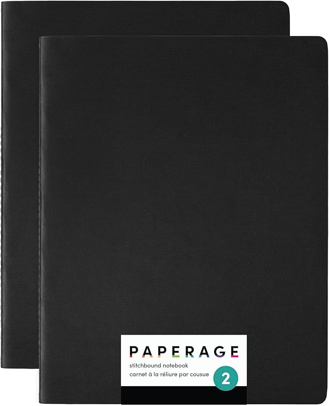 PAPERAGE Soft Cover Blank Journal Notebook, 2 Pack, 100 Pages, Large 7.5 inches by PAPERAGE