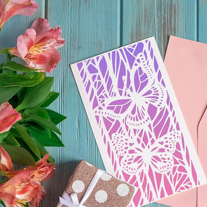 Stencils for Crafts Reusable Texture Stencils Background Stencil Leaf Floral - Image 5