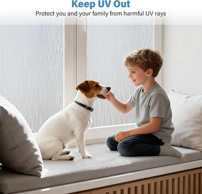 Finnez Frosted Privacy Window Film Static Cling, Non-Adhesive Decorative Cover - Image 3