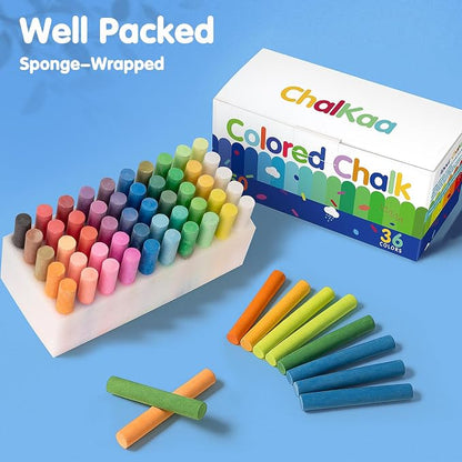 Colored Chalk 36 Colors 50 PCS | Non-Toxic Toddler Chalkboard Chalk - Image 4