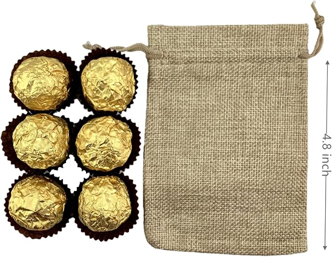 Palmhomee Pack of 25 Burlap Gift Bags - Image 4