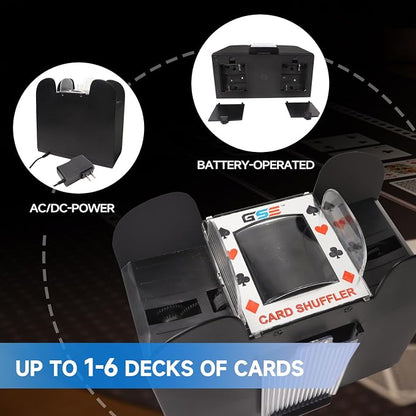 GSE Games & Sports Expert 6-Deck Automatic Card Shuffler, AC/DC-Power & - Image 4