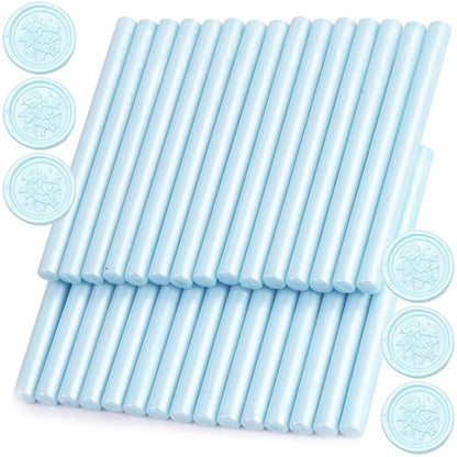 Light Blue Wax Seal Sticks, HOSEALING Glue Gun Wax Seal Sticks by HOSEALING