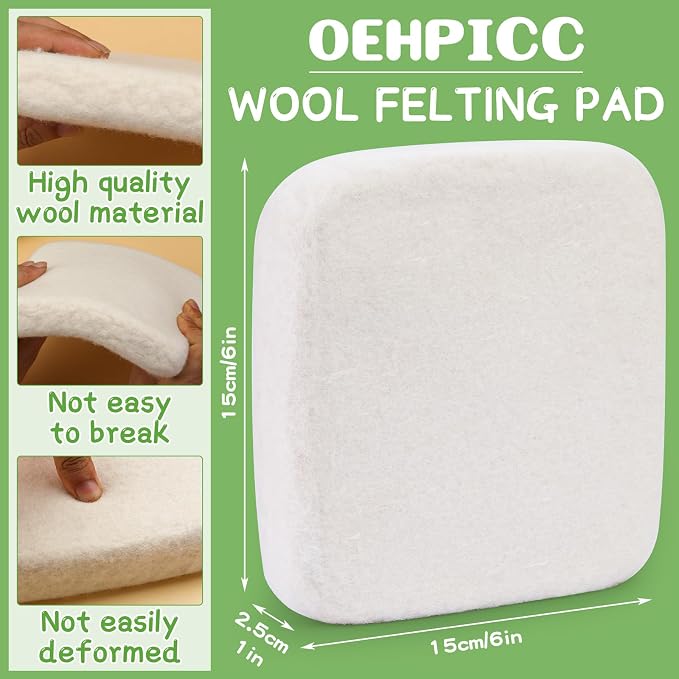 OEHPICC 128 Pcs Needle Felting Tools, 6×6 Inch Wool Felting Pad, Felting Tools - Image 2