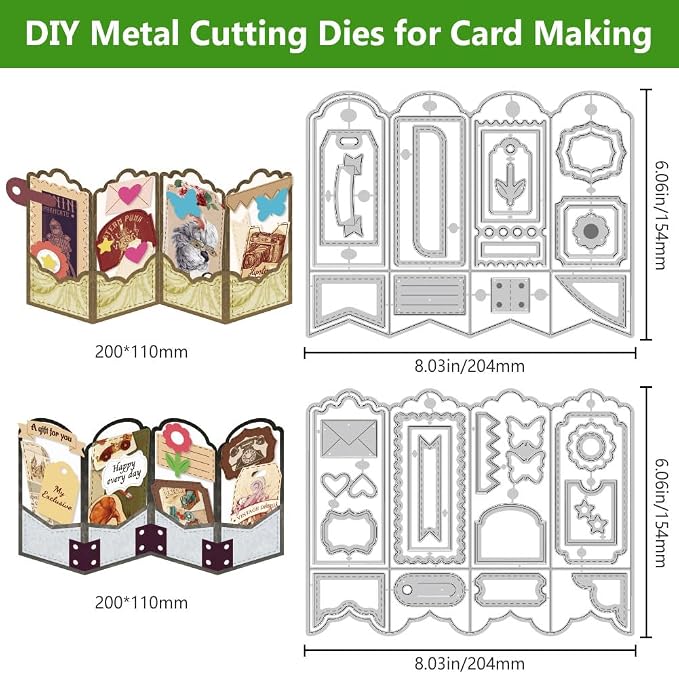 2PCS Folding Greeting Card Cutting Dies Metal Die Cuts - Image 3
