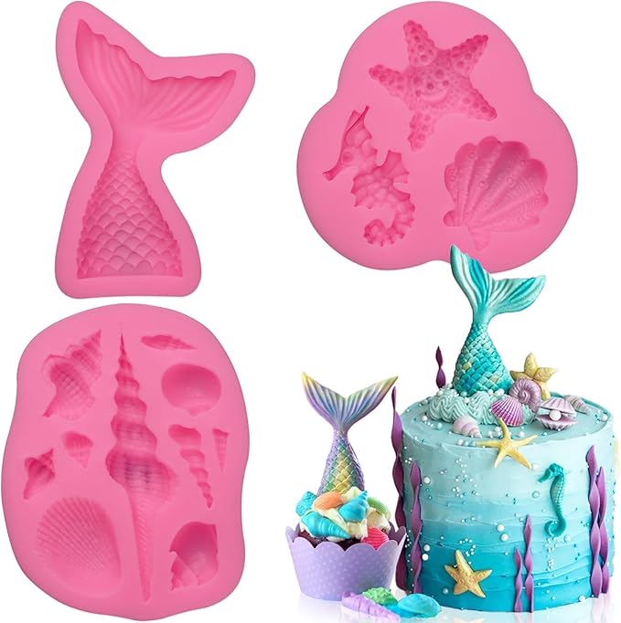 SAKOLLA Mermaid Theme Silicone Fondant Mold by Sakolla