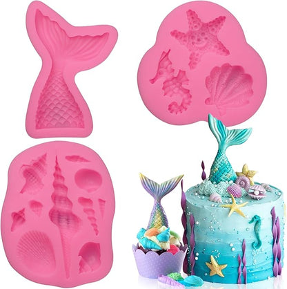 SAKOLLA Mermaid Theme Silicone Fondant Mold by Sakolla