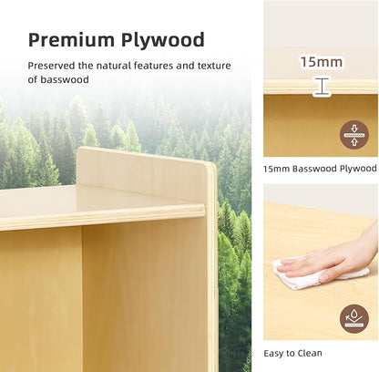 OOOK 9-Cube Storage Organizer, Wooden Storage Cabinet Display Shelf, Kids - Image 6