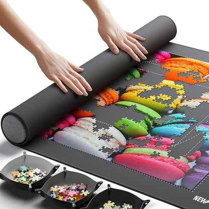 Newverest Jigsaw Puzzle Mat Roll Up, Saver Pad 39.4” x 23.6” Portable Keeper Up by Newverest