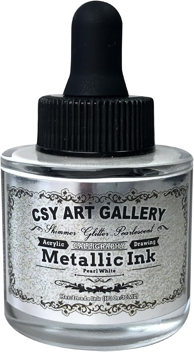 CSY Art Gallery Silver-White Calligraphy Inks by CSY+art+gallery