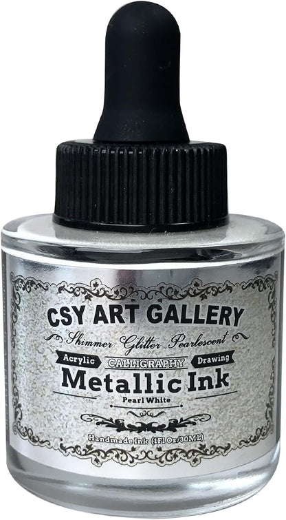 CSY Art Gallery Silver-White Calligraphy Inks by CSY+art+gallery