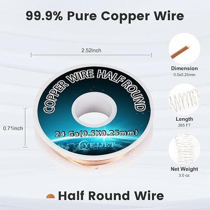 Industrial 24 Gauge Half Round Copper Wire - Image 2