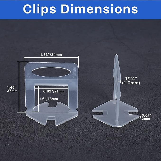 Tile Leveling System Clips Spacers Tile Leveler Clips DIY Tile Leveler Spacers - Image 2
