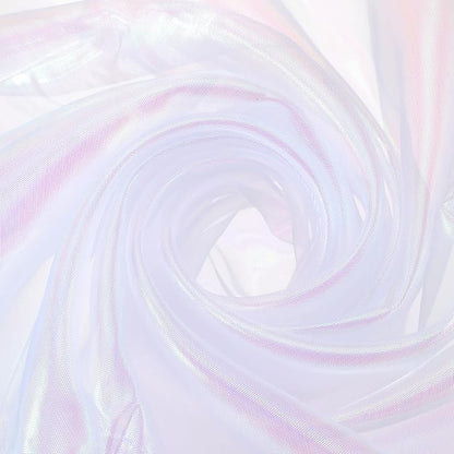 MECCANIXITY Iridescent Sheer Organza Fabric, 2 Yards x 59 Inches Solid Laser by MECCANIXITY