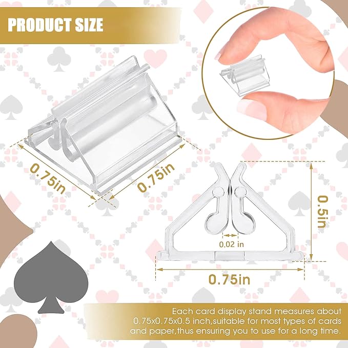 Table Number Place Card Playing Card Holders 60 Pack, Small Clear Acrylic - Image 3
