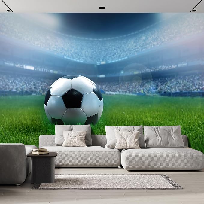 wall26 Close Up of a Football Ball on a Full Stadium Removable Wall Mural | by wall26