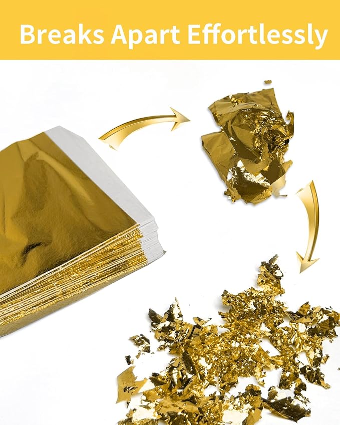 Luckymica Gold Leaf Sheets, Decoration, 5.5" x 5.5" - Image 4