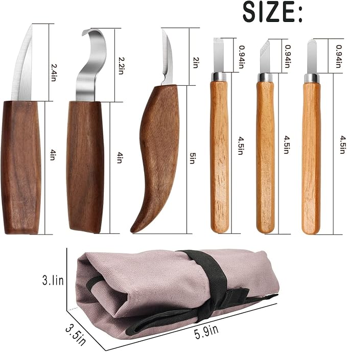 10Pcs Wood Carving Kit, Beginner Set - Image 3