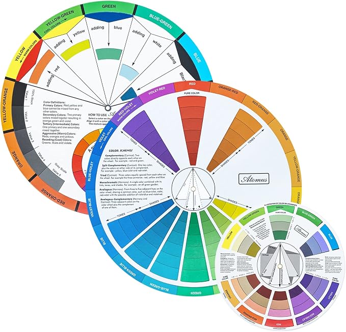 Mcbazel 3 Pieces Color Mixing Guides Wheel, Paint Mixing Learning Guide Art - Image 2